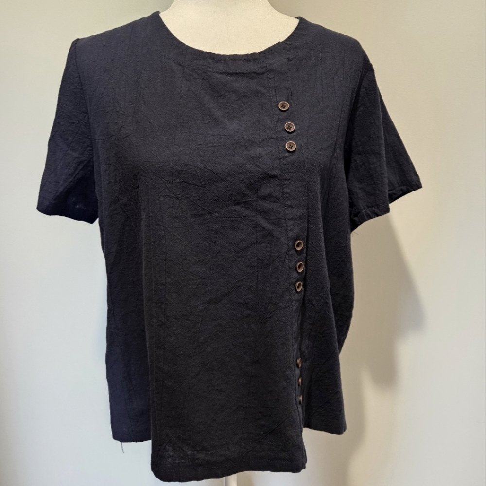 Womens Casual Top In Navy Size Large